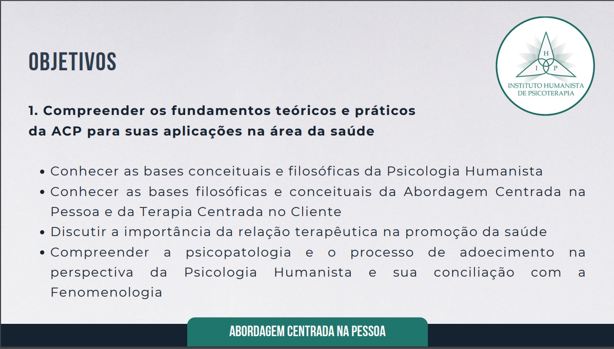 FORMAÇÃO EM ABORDAGEM CENTRADA NA PESSOA PARA PROFISSIONAIS DE SAÚDE